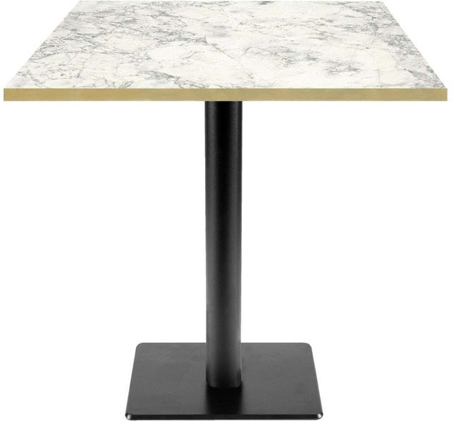RestooTab Tisch Milan T quadratisch in Hellgrau und Gold mit Stein-Dekor, B/T/H: 70 x 70 x 75 cm - Bild 1