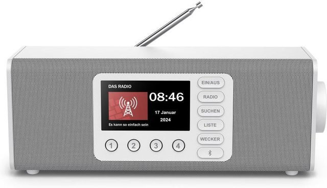 Hama Digitalradio DR2002 Radiowecker mit FM/DAB/DAB+ und Bluetooth in Weiß - Bild 1