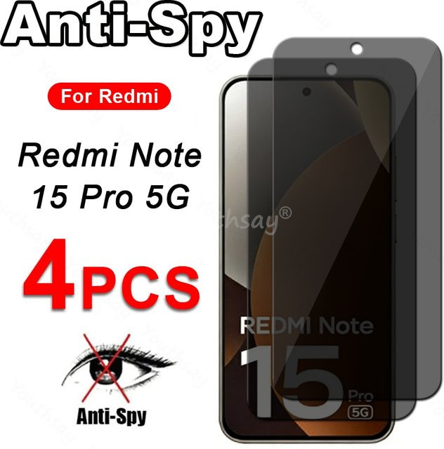Xiaomi Redmi Note 15 Pro Anti-Spionage Sichtschutzglas aus gehärtetem Glas, transparent - Bild 1