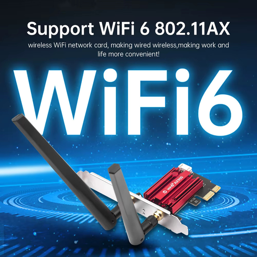 FENVI WiFi 6 AX900 PCIe Netzwerkkarte mit Bluetooth 5.4, Dual-Band 2,4 GHz/5 GHz, 900 Mbit/s für Windows 10/11 - Bild 2