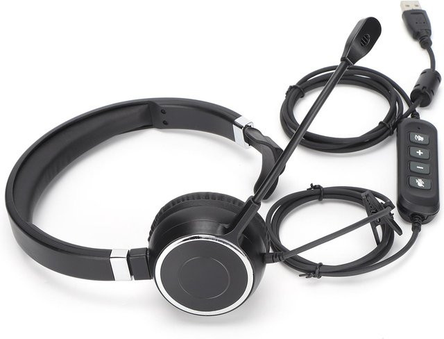 DIYelecs USB Einzelohr-Telefon-Headset mit Mikrofon und On-Ear-Steuerung in Schwarz - Bild 1