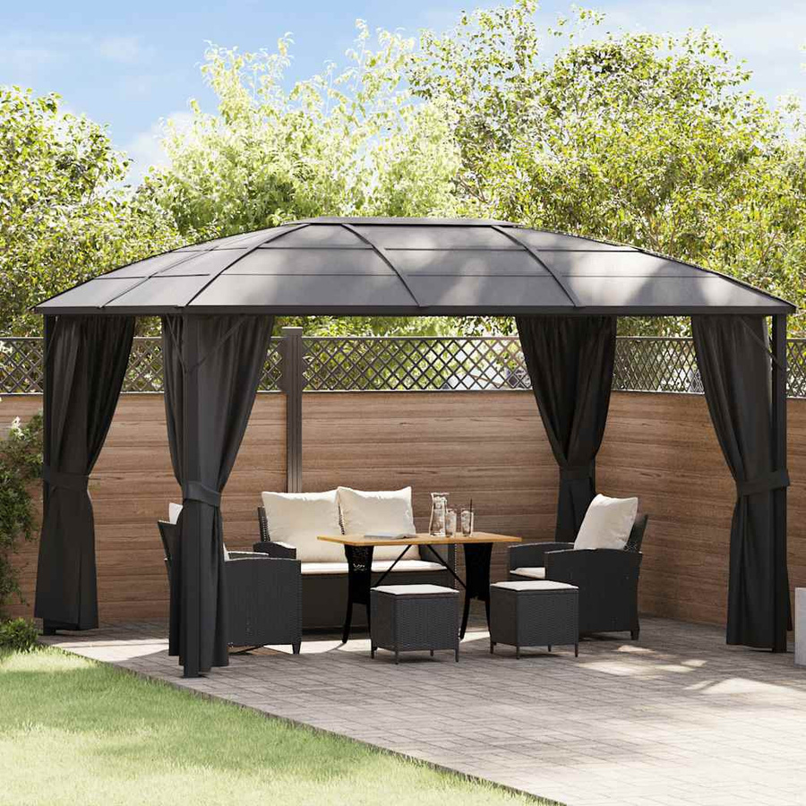 vidaXL Pavillon mit Vorhängen in Anthrazit B/T/H: 400 x 300 x 265 cm - Bild 4