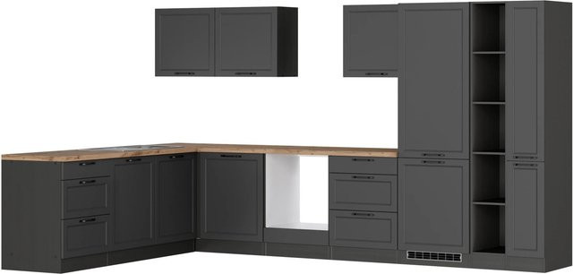 Held Winkelküche Kempten in Landhaus Optik, Graphit/Grau, Breite: 360 cm, Höhe: 200 cm, Tiefe: 60 cm - Bild 1