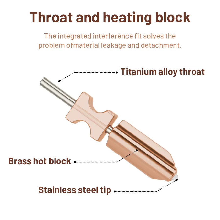 Flashforge Hochdurchsatz-Bimetall-Düse für AD5X aus gehärtetem Stahl mit 32mm³/s Durchflussrate in den Düsenstärken 0,25mm, 0,4mm, 0,6mm und 0,8mm - Bild 2