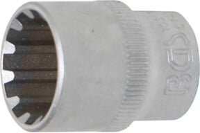 BGS Steckschlüssel-Einsatz Gear Lock 10317 aus Chrom-Vanadium, Antrieb Innenvierkant 3/8 Zoll, Schlüsselweite 17 mm, Farbe Silber - Bild 1