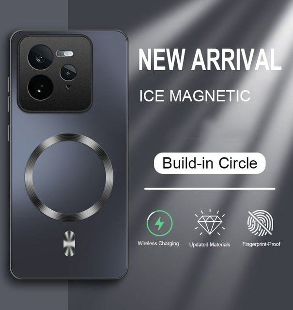 Fudusaidman MagSafe AG Matte Hard Magnetic Case für Realme GT 5 NEO 3 6 SE GT6 6T 7 SE 8 Pro in Schwarz - Bild 1