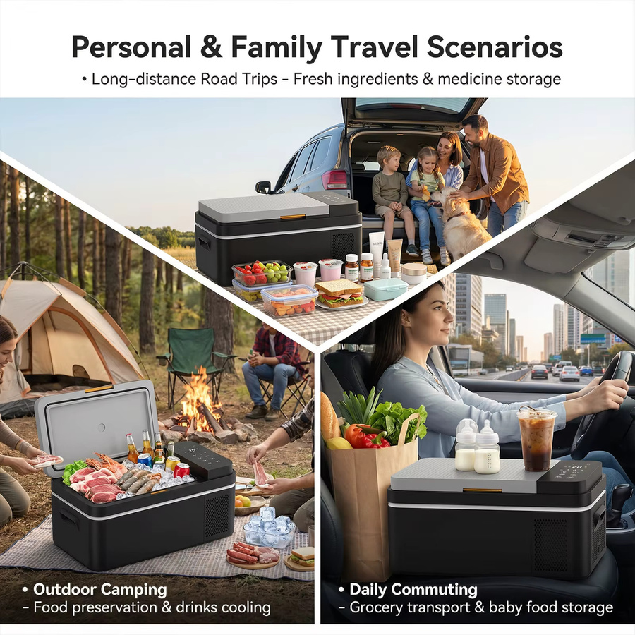 Podofo Kompressor-Auto-Kühlbox mit App-Steuerung, Tragbarer Gefrierschrank für Camping und Reisen, 12/24V DC und 100-240V AC - Bild 3