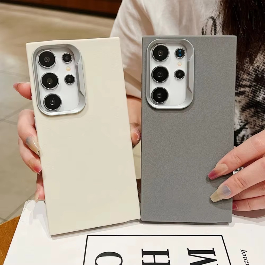 Luxuriöse Leder-Handyhülle mit Litschi-Muster für Samsung Galaxy S25 S24 S23 Ultra Plus aus hochwertigem Schaffell mit Anti-Drop-Schutz - Bild 3