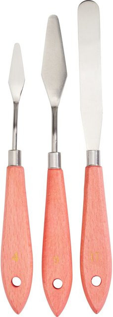 VBS Malspachtel und Palettmesser 3er-Set aus Holz und Metall in Braun und Pink - Bild 1