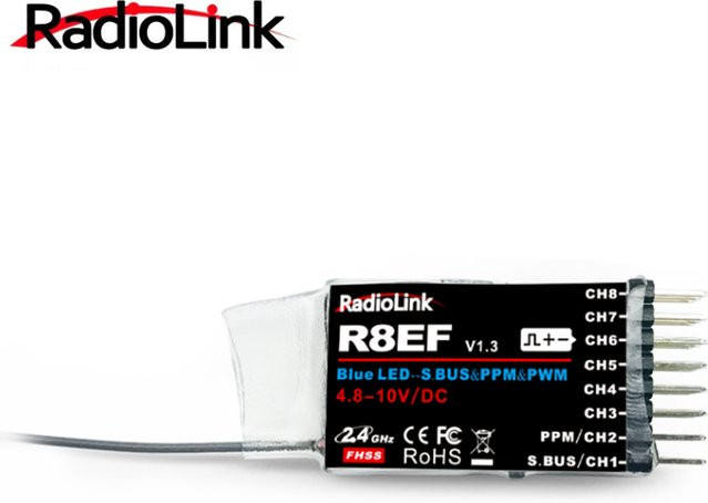 Radiolink R8EF 2,4GHz 8-Kanal-Empfänger mit S-Bus, PPM und PWM für RC Auto, Boot und Drohne - Bild 1