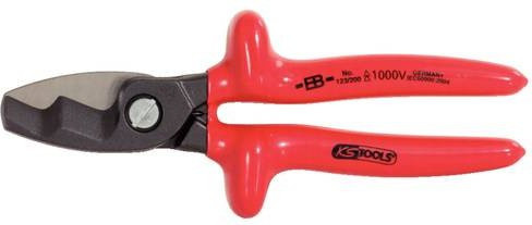 KS Tools CLASSIC Zwei-Schneiden-Kabelschere 1000V, rot, 200 mm - Bild 1