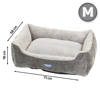 Wallace & Jones Hundebett DUNROBIN M in Grau mit rutschfester Unterseite und Schaumstofffüllung - Bild 2