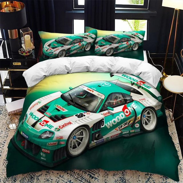 Lodestar Sportwagen Bettwäscheset aus Mikrofaser in Grün, 2-teilig, B/H: 133 x 70 cm - Bild 1