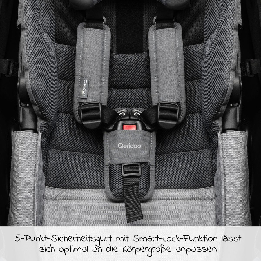 Qeridoo Hängematte Plus mit Sicherheitsrahmen für den Babytransport in Grau - Bild 6
