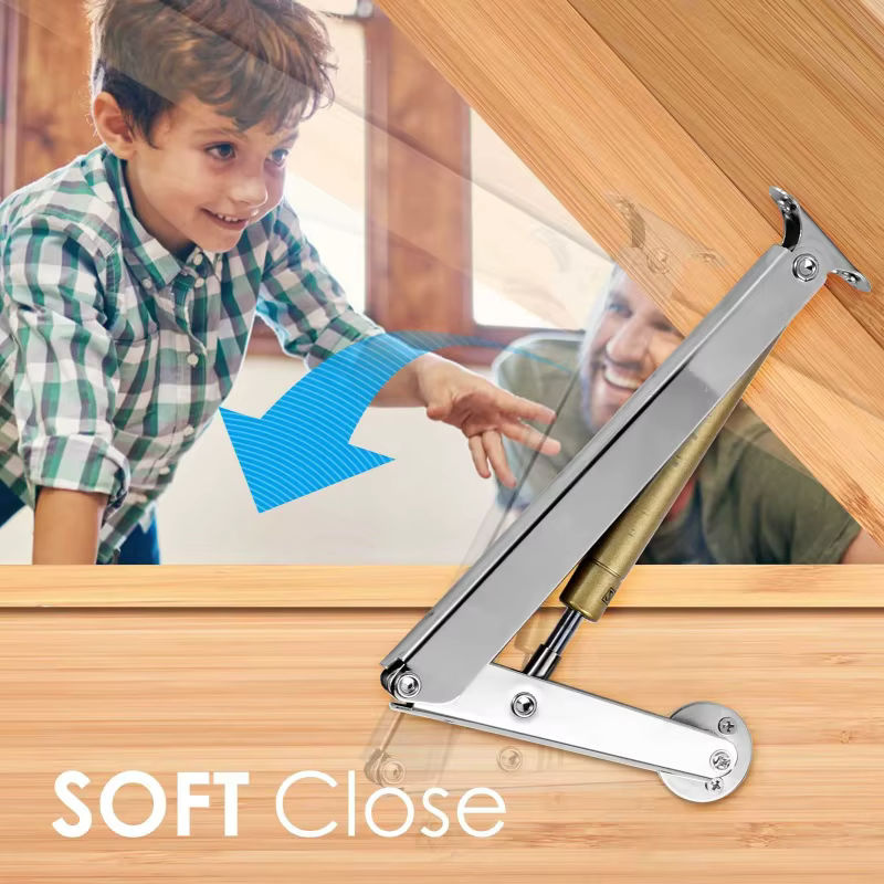 2 Stück robuste Gasdruckfedern mit Soft-Close-Funktion für Deckelstützen, 3 kg bis 20 kg, Farbe: Silber/Chrome - Bild 2