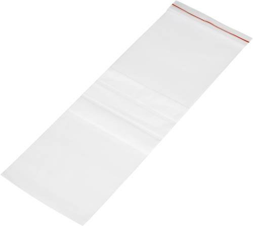 No Name P-L Druckverschlussbeutel mit Beschriftungsstreifen aus Polyethylen, Transparent, B: 100 mm, H: 300 mm - Bild 1