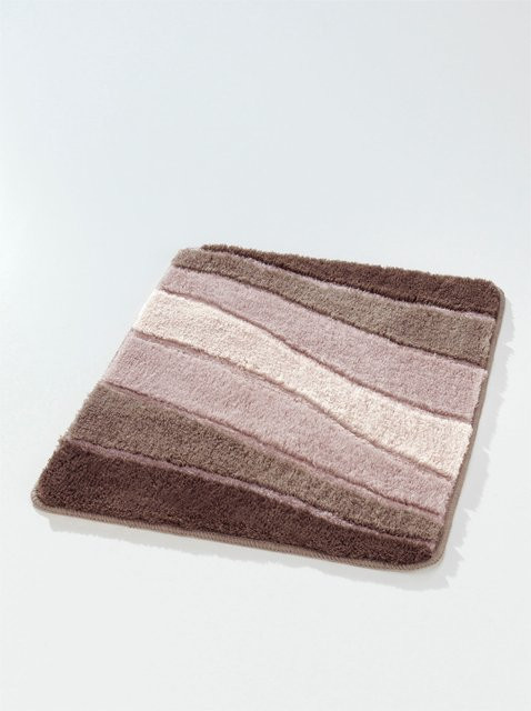 Badeteppich Kleine Wolke in Beige mit Streifenmuster und rutschfester Oberfläche - Bild 1