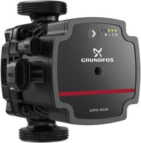 Grundfos Primärpumpe Solar Alpha 25-75, Farbe: Schwarz, Anschluss: G 1 1/2, Länge: 130 mm, PN 10, 230 V - Bild 1