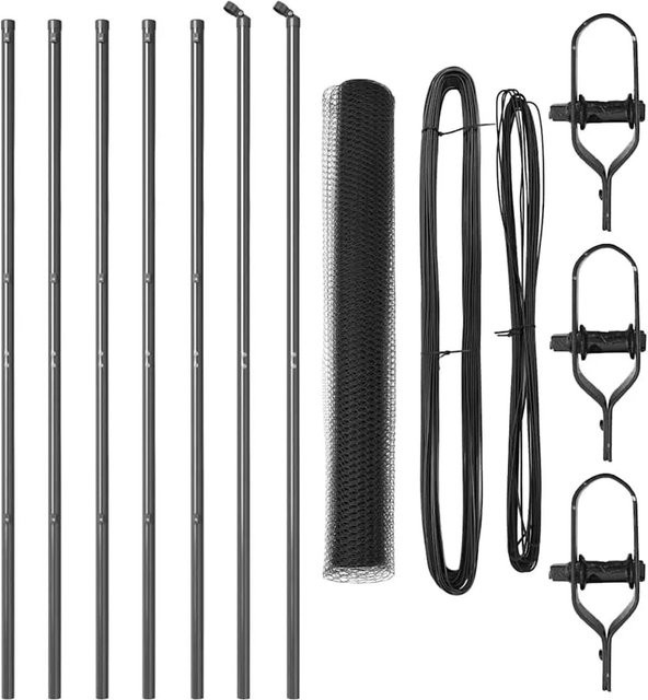 vidaXL Maschenzaun aus Stahl und PVC in Grau, 10 x 1,4 m - Bild 1