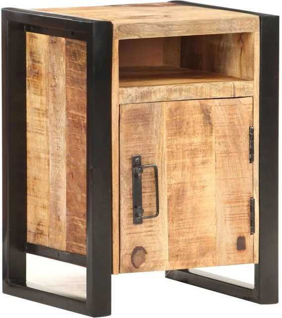 vidaXL Nachttisch aus Mango-Massivholz in Braun im Industrial-Design, B/T/H: 40 x 35 x 55 cm - Bild 1