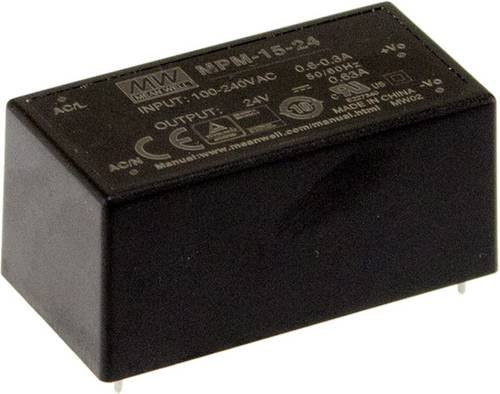 Mean Well MPM-15-3.3 AC/DC-Printnetzteil, 3.3 V/DC, 3.5A, 11.6W, Schwarz - Bild 1