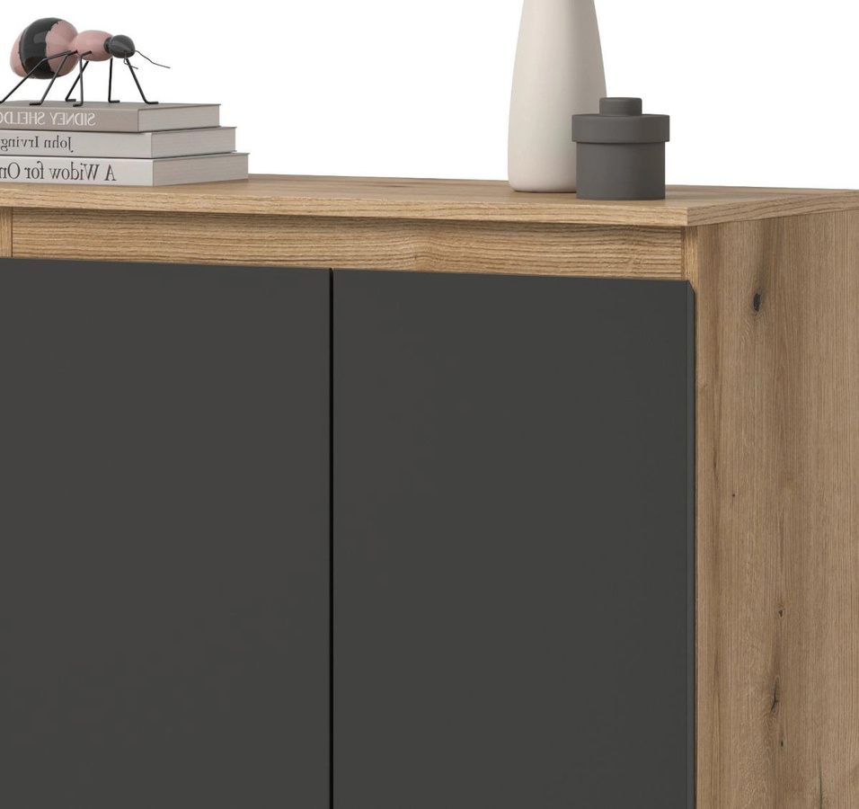 Kommode Assino von Inn.Furn in Grau und Eiche, B/H: 105 x 111 cm - Bild 2