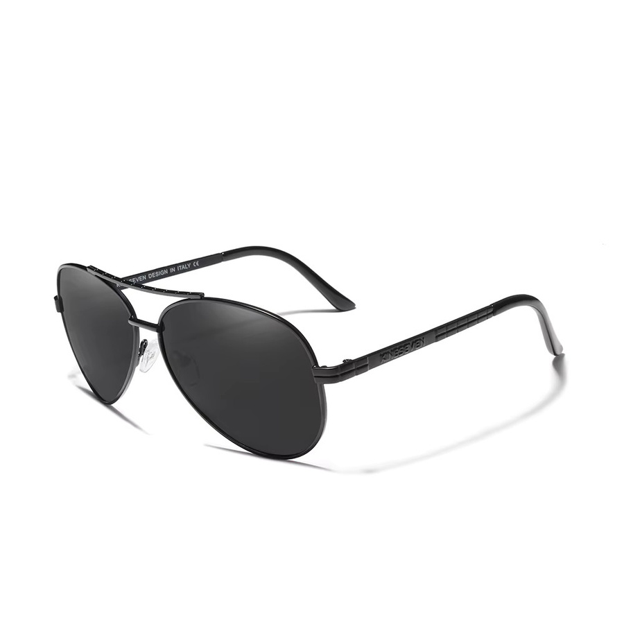 KINGSEVEN Aviator Sonnenbrille, Vollrand, Metall, schwarz, Unisex, polarisiert - Bild 2