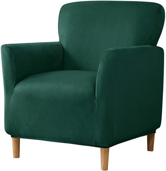 Elastischer Sesselbezug aus Samt von Yiran Furniture in Dunkelgrün, waschbarer und schmutzabweisender Stuhlschoner für Einzelsofas - Bild 1