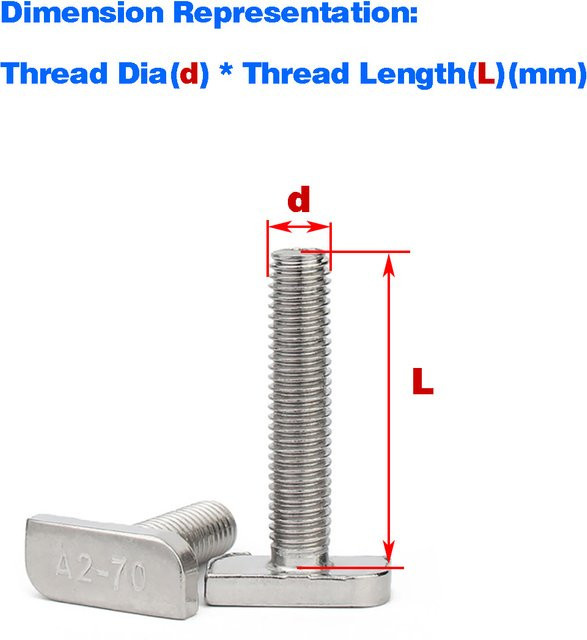 Leijiu 5er Set T-Bolzen aus Edelstahl SUS304 in Silber, M8 und M10 mit Vierkantschraube und 23-Kopf-Typ - Bild 1