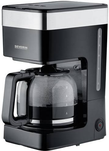 Severin KA 9263 Filterkaffeemaschine in Edelstahl gebürstet und Schwarz mit Glaskanne für 10 Tassen - Bild 1