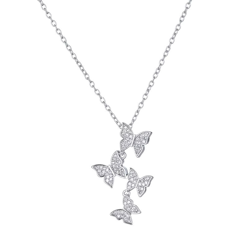 Halskette 925 Silber, Schmetterling, Kristall, Damen - Bild 3