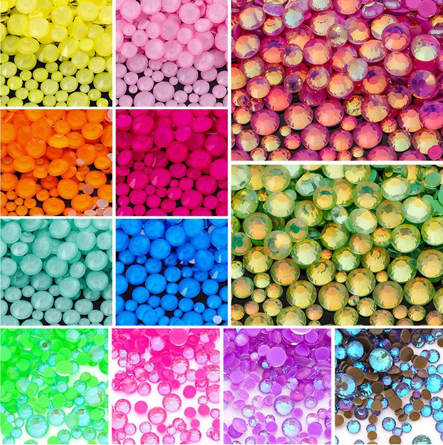 QIAO Neon-Strasssteine, Kristall-Glitzerstein, Nagelkunst-Dekoration - Bild 1
