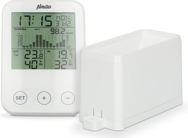 Alecto WS-1200 Wetterstation mit kabellosem Regenmesser, weiß - Bild 1