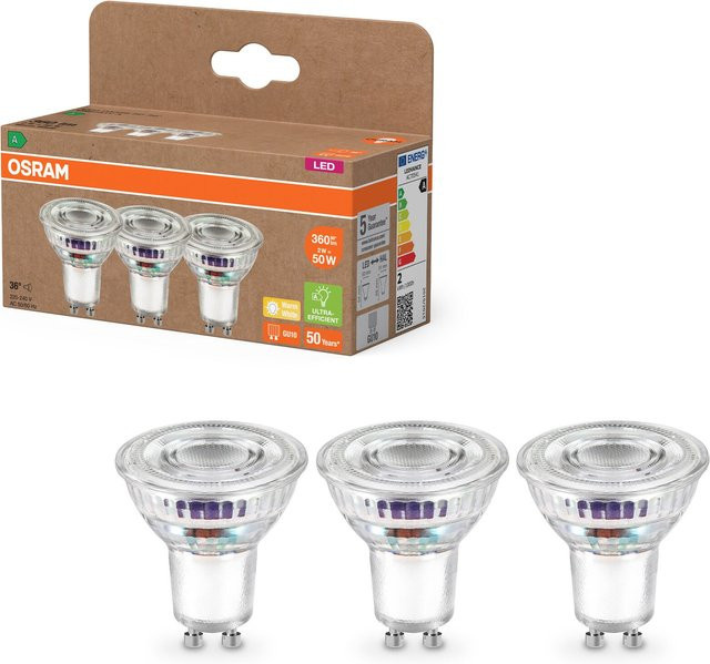 Osram LED Reflector Spot PAR16, 2 W, 360 lm, Warmweiß 2700 K, 3er Pack - Bild 1