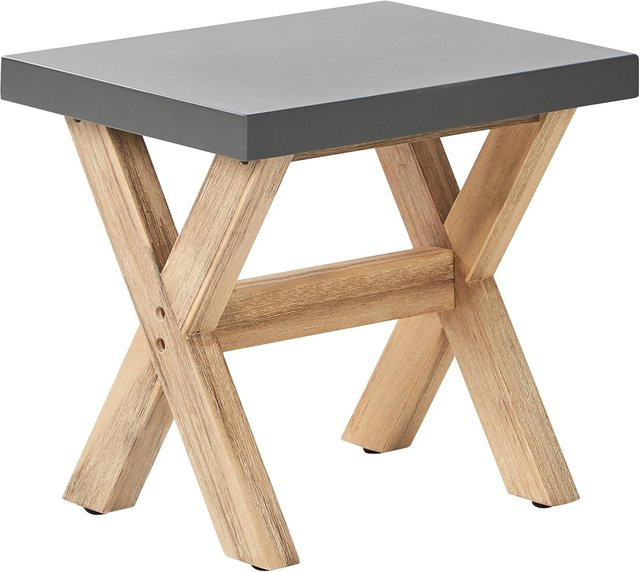 Beliani Gartenstuhl aus Akazienholz in Grau mit hellem Holzfarbton, B/T/H: 40 x 51 x 45 cm - Bild 1