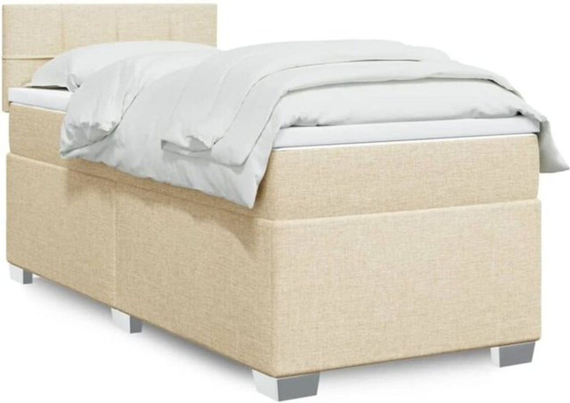 vidaxl Boxspringbett mit Matratze in Creme und Beige aus Stoff B/T/H: 80 x 200 x 100,5 cm - Bild 1