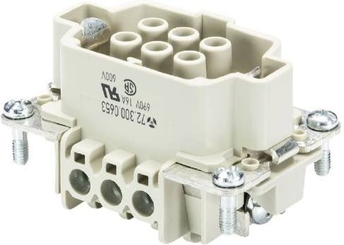 Wieland Electric Buchseneinsatz 72.300.0653.0 mit 4 Polen in Weiß, 10 Stück - Bild 1