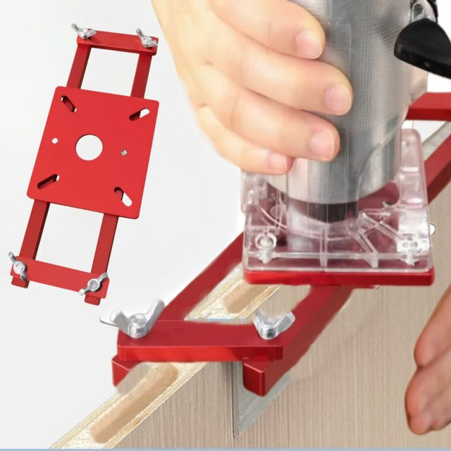 JIGHOLE 2-in-1 Holzbearbeitungs-Fräserbasis mit Schlitzhalterung und verdeckter Befestigungsplatte für Möbel und Schränke - Bild 1