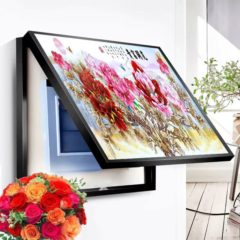 Dekorative Stromzähler Box Abdeckung von DUTRIEUX als Leinwand Poster Gemälde in Gold, B: 50 cm, H: 40 cm - Bild 3