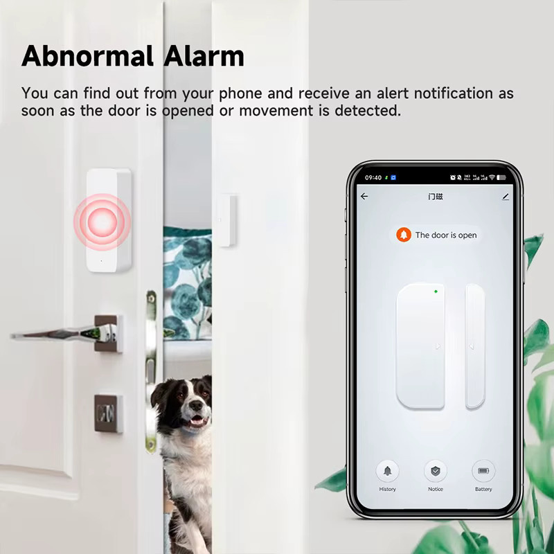 Tuya ZigBee 3.0 Tür- und Fenstersensor in Weiß, kabelloser magnetischer Alarmmelder zur Heimsicherheit mit App-Steuerung und Alexa-Kompatibilität - Bild 6