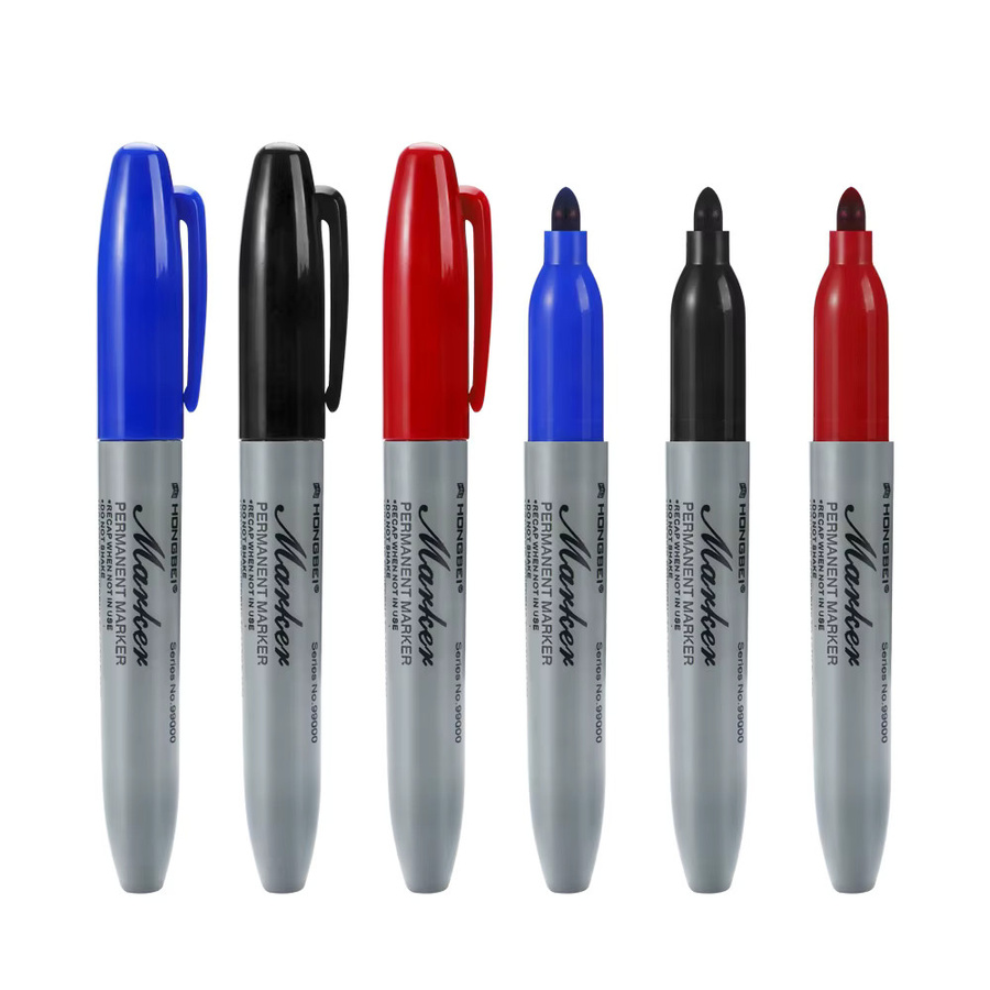 Permanentmarker Set mit feiner Spitze in Blau und Mehrfarben, wasserfest und schnell trocknend für Kunststoff, Metall und Karton - Bild 6