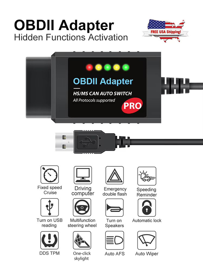 FORScan OBD2 Scanner OBDResource USB V1.5 mit PIC18F25K80 Chip für Ford, ELM327 Adapter für HS/MS Diagnose, Schwarz - Bild 6