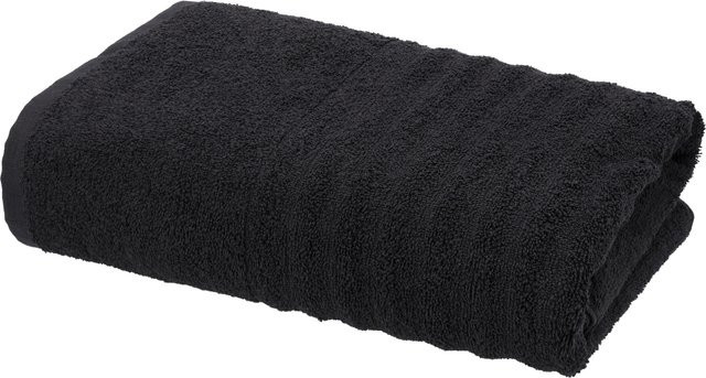 LIVARNO Frottier-Duschtuch aus Baumwolle in Schwarz, B: 70 cm, L: 140 cm - Bild 1