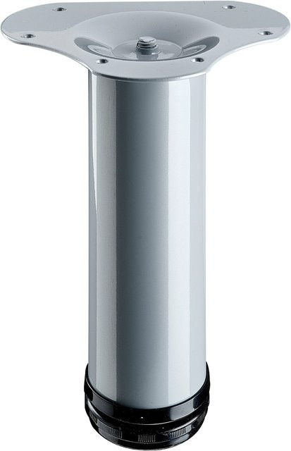 Hettich Tischbein in Aluminium-Optik matt Silber inklusive Montageplatte, Durchmesser: 60 mm, Höhe: 200 mm - Bild 1