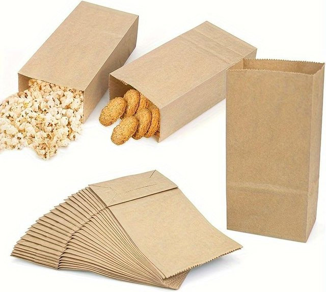 100 Stück Mini-Kraftpapiertüten von SZ-Damai in Beige und Braun für Gebäck und Geschenke - Bild 1