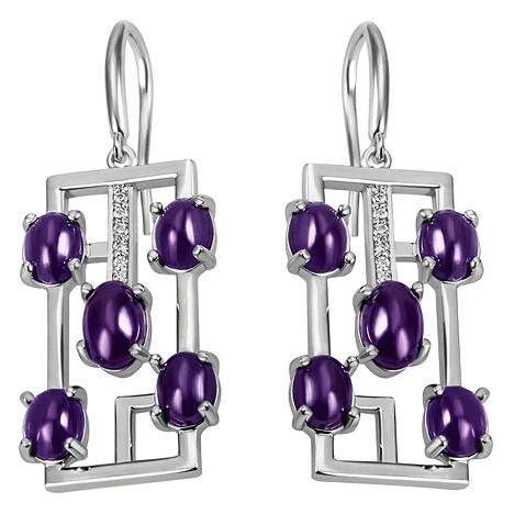 Colfem Ohrhänger Amethyst, 925 Sterling Silber, 12 Zirkonia - Bild 1