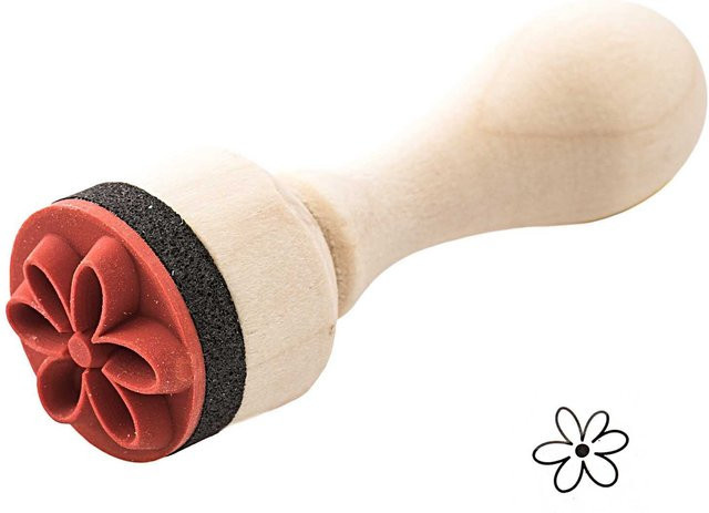 Rico Design Paper Poetry Mini Stempel Blume aus Holz Durchmesser: 1,5 cm - Bild 1