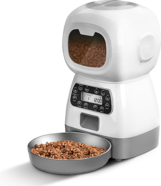 CosyHome Automatischer Futterautomat für Katzen und Hunde mit Timer, Sprachaufzeichnung und App-Steuerung, Weiß, 3,5 l - Bild 1