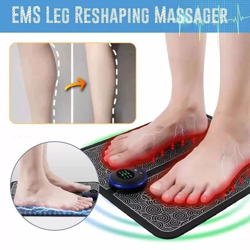 YJMP beauty health Elektrische Fußmassagematte mit EMS, LED-Digitalanzeige, 19 Modi und 8 Gängen inklusive Fernbedienung und Elektrodenpads zur Muskelentlastung - Bild 4