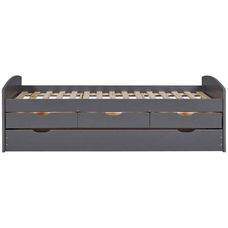 Funktionsbett Lena von Inter Link aus Massivholz mit Schubladen in Grau, B/L: 90 x 200 cm - Bild 3